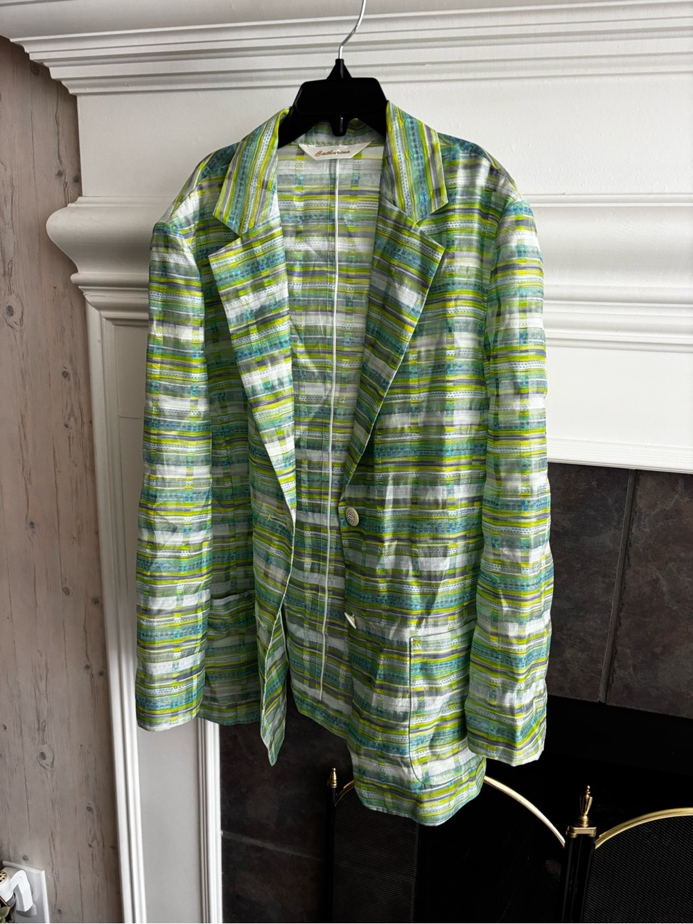 Lightweight Green Striped Sheet Blazer